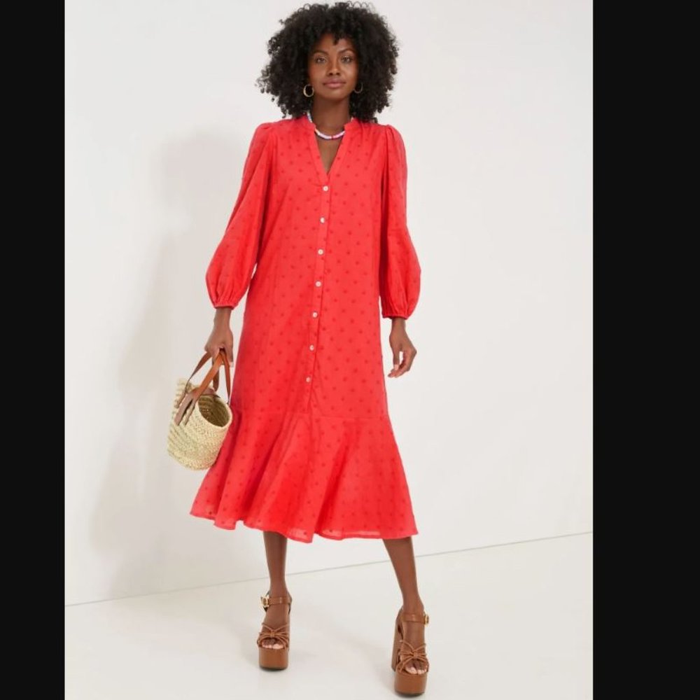 TUCKERNUCK - Pomander Place Rosso Red Leila Maxi Dress, Size XL, NWT!